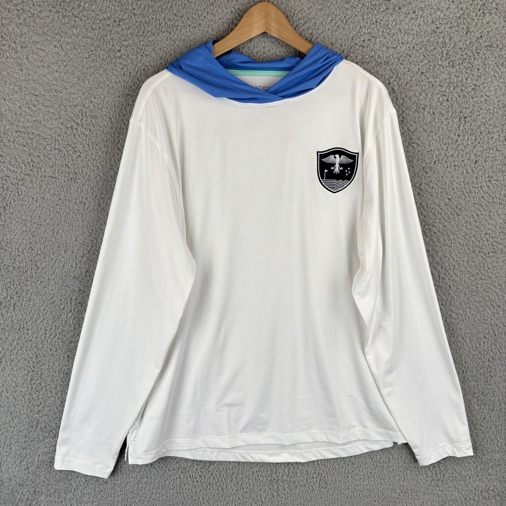 B. Draddy Hoodie Men's XL White Blue The Charlie Sport Golf Pullover *New w/Tags
